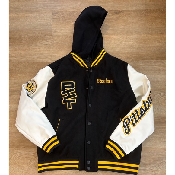 The Wild Collective Jackets & Blazers - NWT BLEM Women's The Wild Collective Pittsburgh Steelers Jacket -XL-Black/White